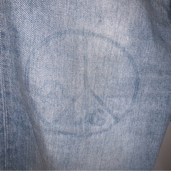 Levis 501 150th Jeans Mens 36x34 Blue Peace Sign Print Denim Button Fly Rare - Picture 5 of 11